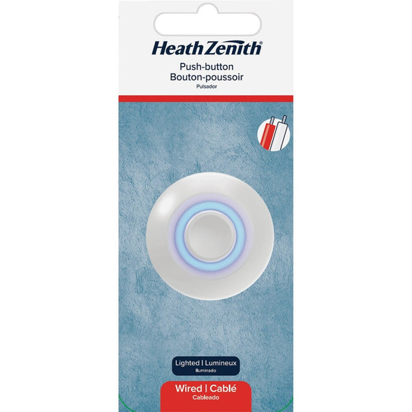 Heath Zenith White Metal Lighted Doorbell Button 18000143 502949