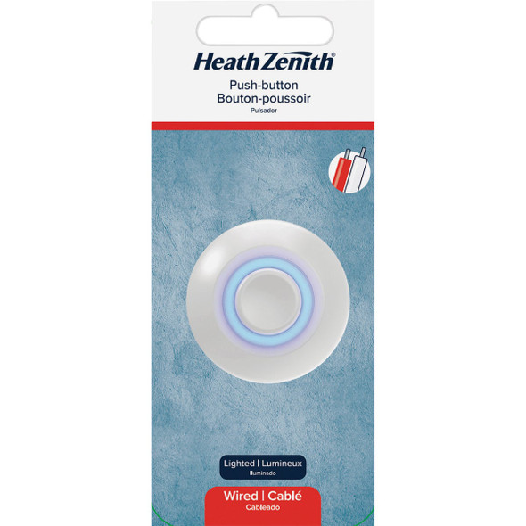 Heath Zenith White Metal Lighted Doorbell Button 18000143 502949