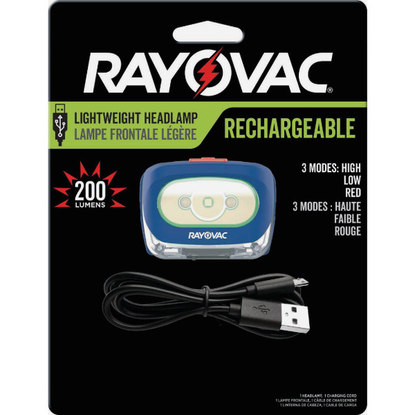 Rayovac 200 Lm. LED Rechargeable Headlamp ROVHDLLP 543117