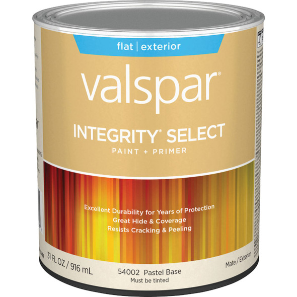 Valspar Integrity Select Flat Paint & Primer Exterior Paint, Pastel Base, 1 Qt.