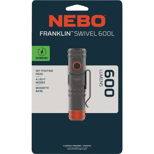 Nebo Franklin Swivel LED Rechargeable Compact Flashlight NEB-FLT-1023 568722