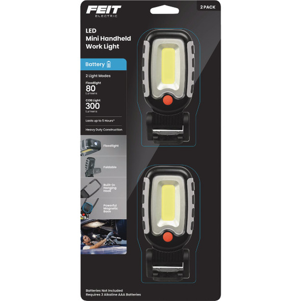 Feit Electric 300 Lm. LED Mini Adjustable Handheld Work Light (2-Pack) WORKMINI300/2 541726