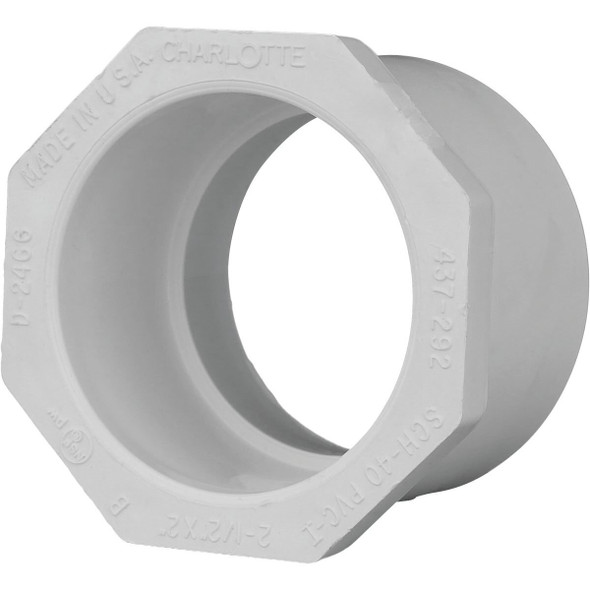 PVC 02107  2600HA Charlotte Pipe 2-1/2 In. SPG x 2 In. Slip Schedule 40 PVC Bushing