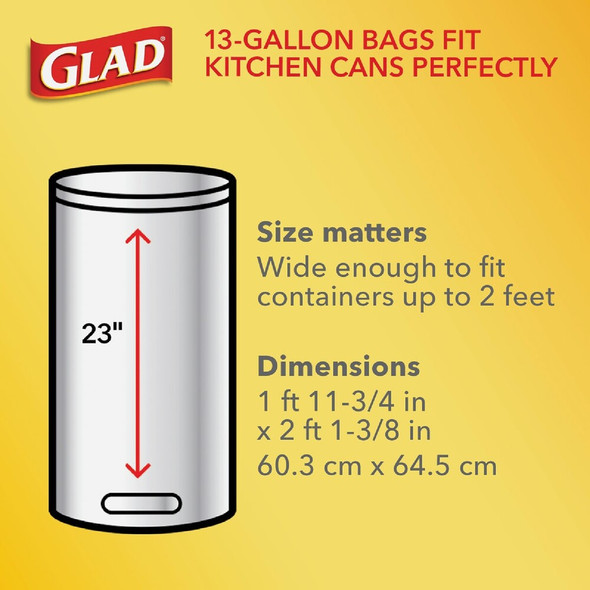 Glad Febreze 13 Gal. Fresh LeakGuard Tall Kitchen White Trash Bag (40-Count) 78685 604972