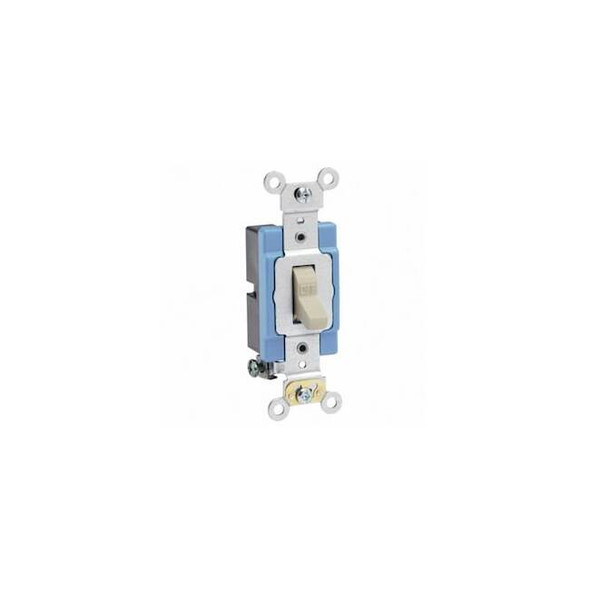 Leviton Wall Switch, 2 hp, Toggle, 15 A, Ivory 1201-2I
