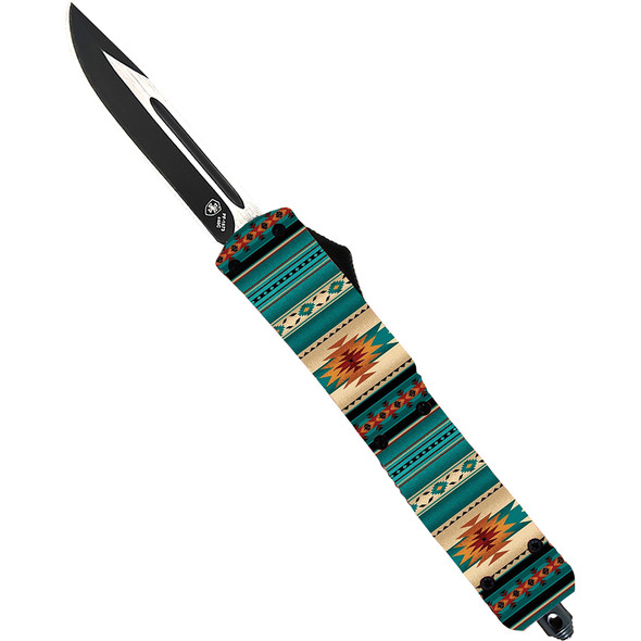 GenII Slim Premium Alloy Saddle Blanket Teal Drop Point  440C Black M-SBT-33-1