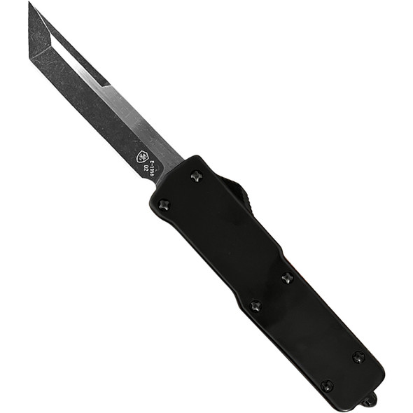 Large Premium Aluminum Lightweight Black Rubber Tanto Black D2 LA-BR-22-1