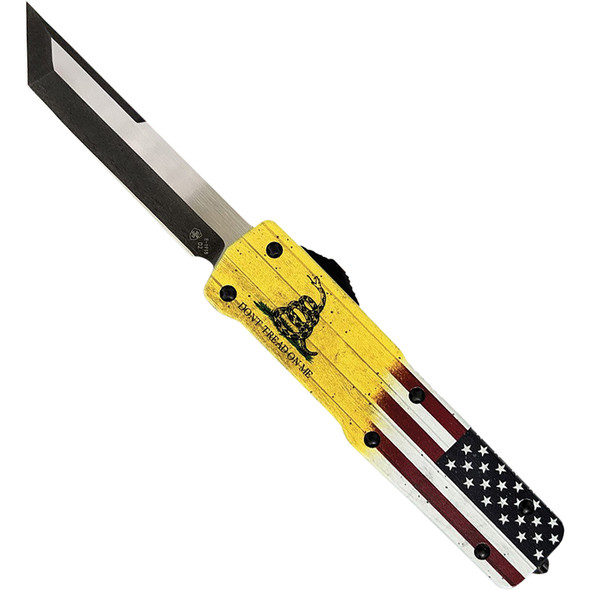 Large Premium Aluminum Lightweight Don't Tread on Me Tanto Black D2 LA-DTOM-22-1