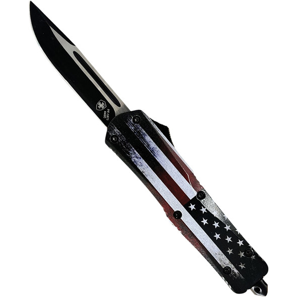 GenII Large Premium Alloy US Flag Drop 440C Black L-US-33-1
