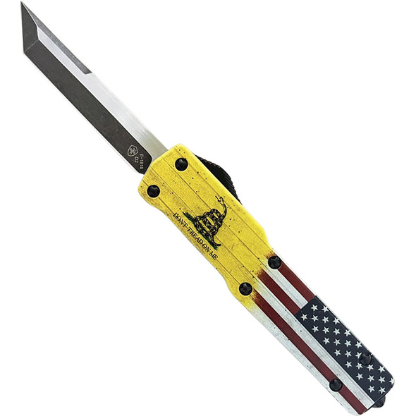 Slim Premium Aluminum Lightweight Don't Tread on Me Tanto Black D2 MA-DTOM-22-1