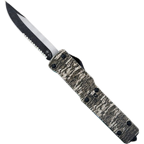 Slim Premium Aluminum Lightweight Mossy Oak Bottomland Drop Serrated Black D2 MA-MOB-62-1