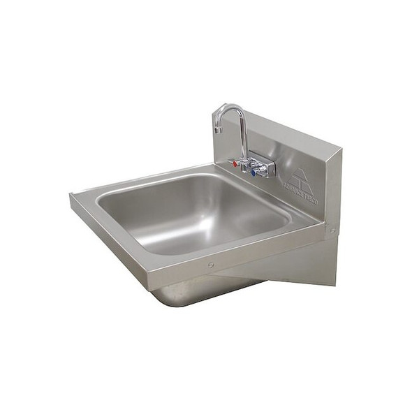 Stainless Steel Bathroom Sink, With Faucet, Bowl Size 14" x 16" x 8"
