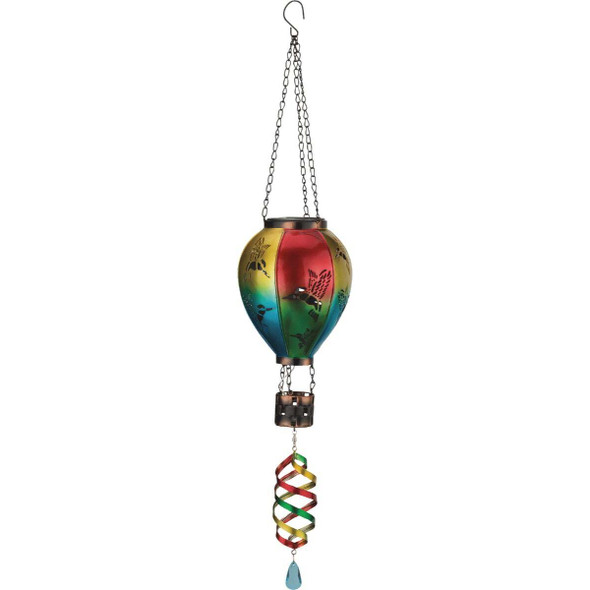 Regal Art & Gift Hummingbird Hot Air Balloon Spinner Solar Lantern 13516