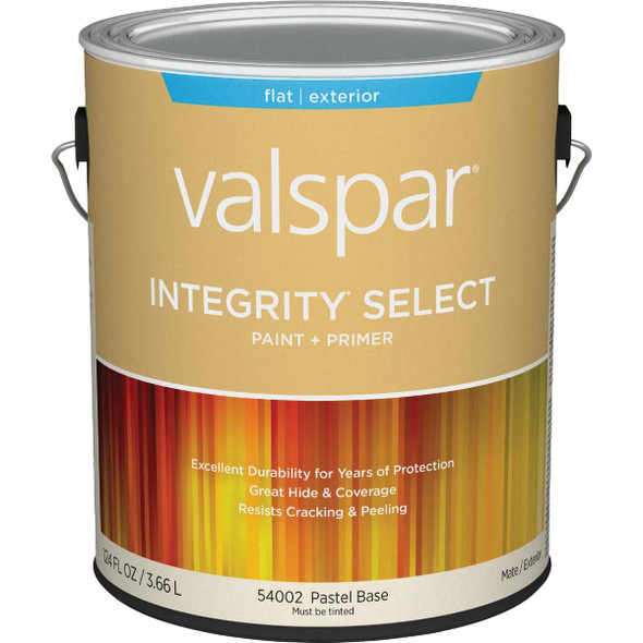 Valspar Integrity Select Flat Paint & Primer Exterior Paint, Pastel Base, 1 Gal.