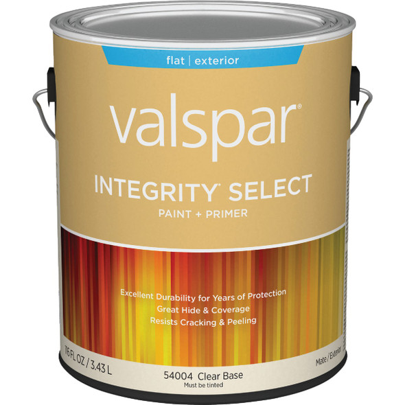 Valspar Integrity Select Flat Paint & Primer Exterior Paint, Clear Base, 1 Gal.