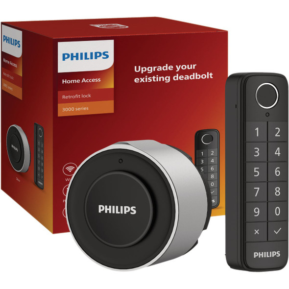 Philips Retrofit Electronic Deadbolt Lock, Silver DDLOM1030X-1HWP-SL