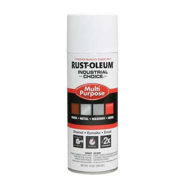 Rust-Oleum Spray Paint, White, Semi-Gloss, Solvent, 12 oz 257402V