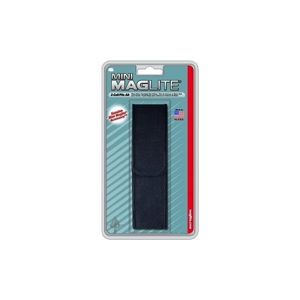 Holster, Full Flap, For Use With 2-AA Flashlights, Black, Nylon