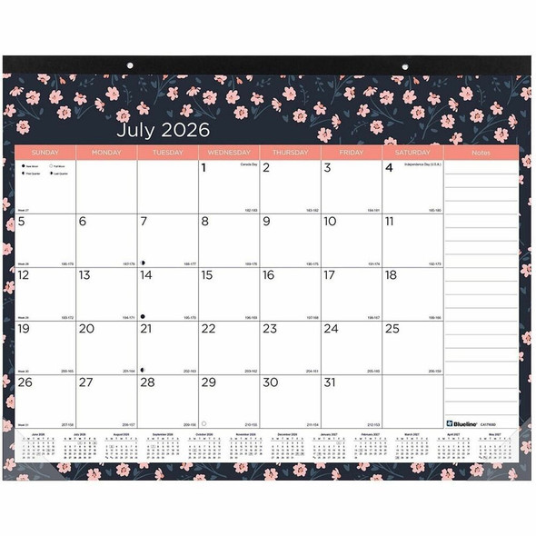 Blueline Floral Calendar CA1716BD