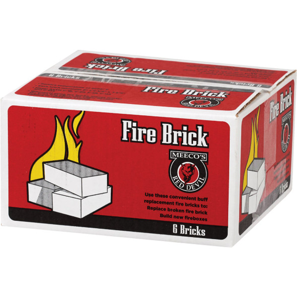 Meeco's Red Devil ASTM 9 In. 4-1/2 In. Fire Brick (6-Pack) FBP6