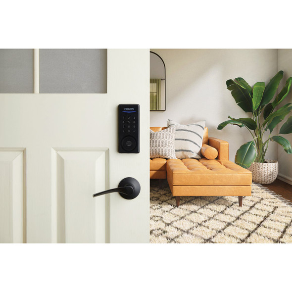 Philips Bluetooth & Fingerprint Touchscreen Electronic Deadbolt, Matte Black DDL240X-1HBG-MB 219743