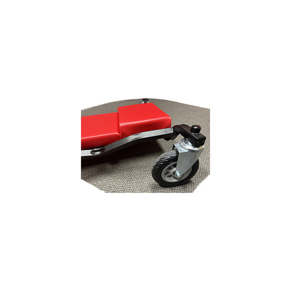 Creeper with isolated wheels and adjustable headrest MTLPNEUADJ