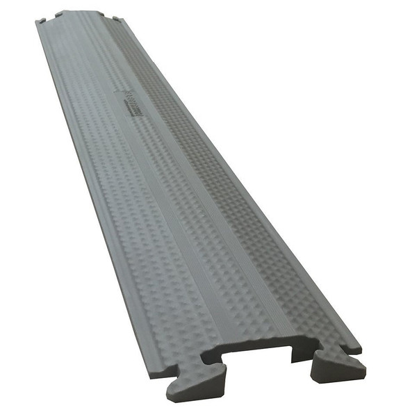 Cable Protector, 7/8 in H, 30 in L, 5-1/4 in W, 1 Channel, Rubber, Gray
