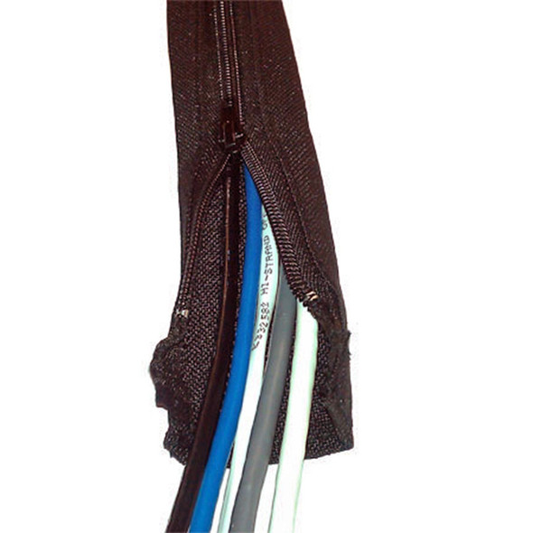 Braided Cable Sleeve, 1-1/4 in Inside Dia., 10 ft, Polyester, Black