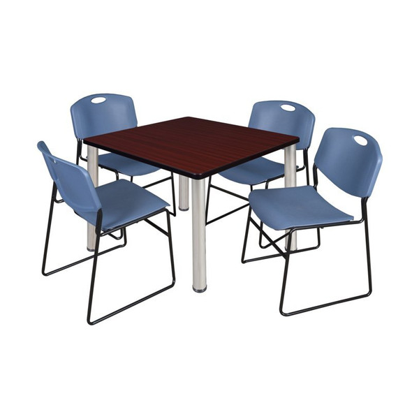Kee Square Table & Chair Set, Wood, Metal, Polypropylene Top