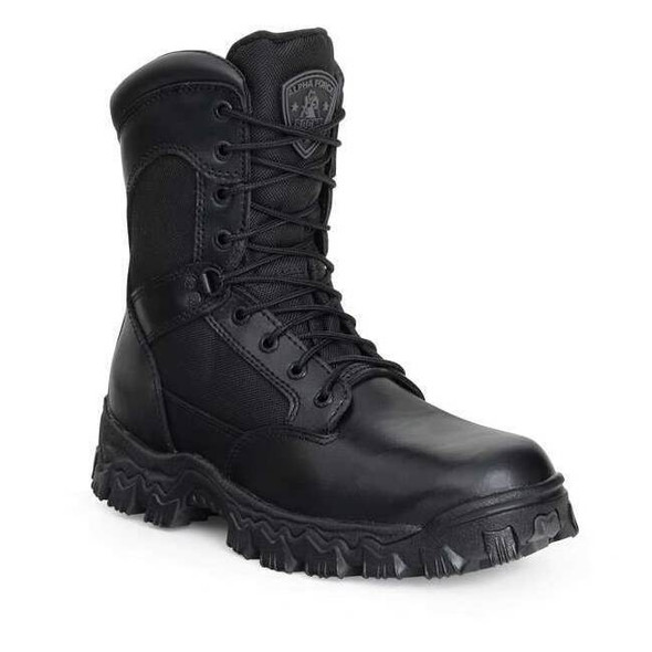Men's 8-Inch Work Boot, 11 1/2, Composite Toe, 9 in H, Black, FQ0006173