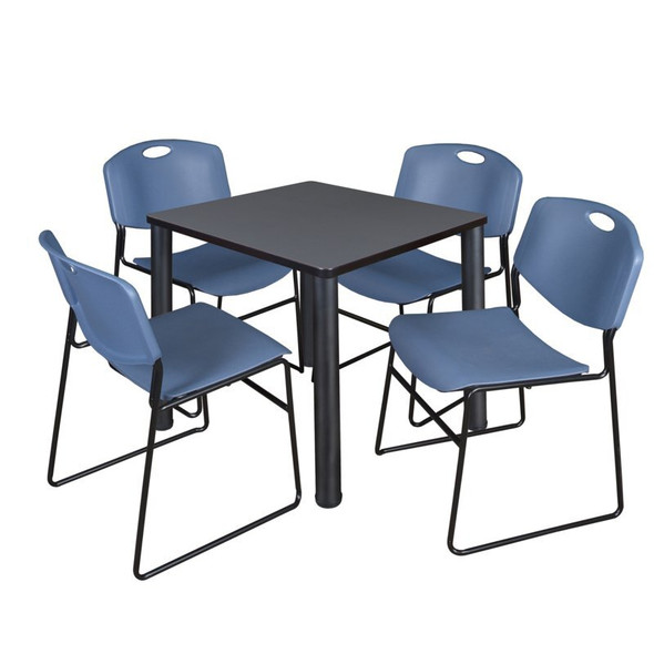 Kee Square Table & Chair Set, Wood, Metal, Polypropylene Top