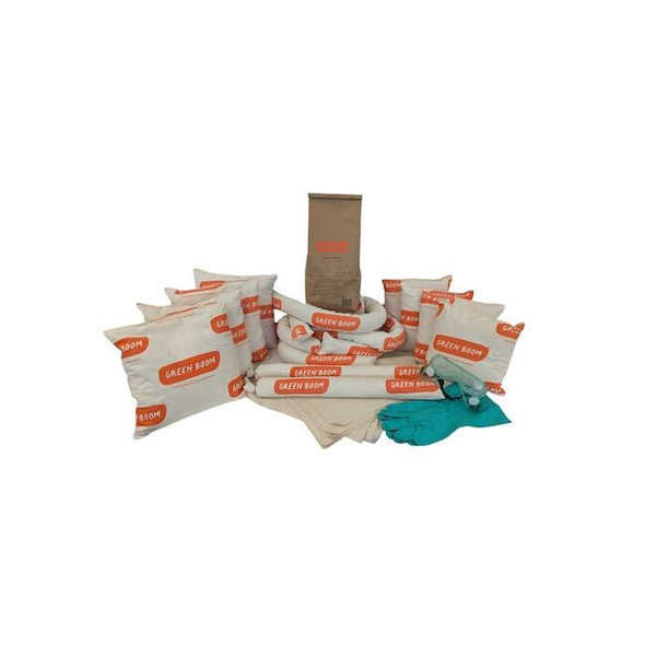 Spill Kit, 11 gal Volume Absorbed per Kit, 10 gal Capacity, Drum