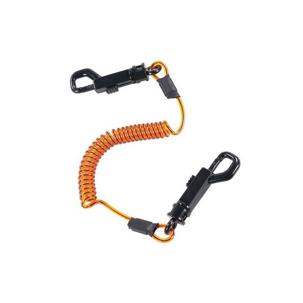 Ergodyne M Orange and Black Coil Lanyard Dual Swivel Hooks, 3PK 3152M