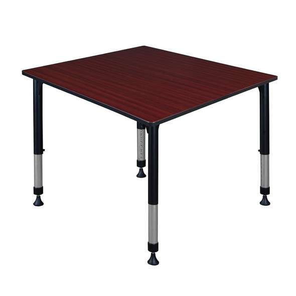 Square Square Classroom Tables, 48 W, 48 L, 23-34 H, Wood, Metal