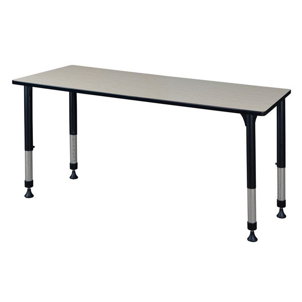 Rectangular Classroom Tables, 66 W, 30 L, 23-34 H, Wood, Metal, Maple