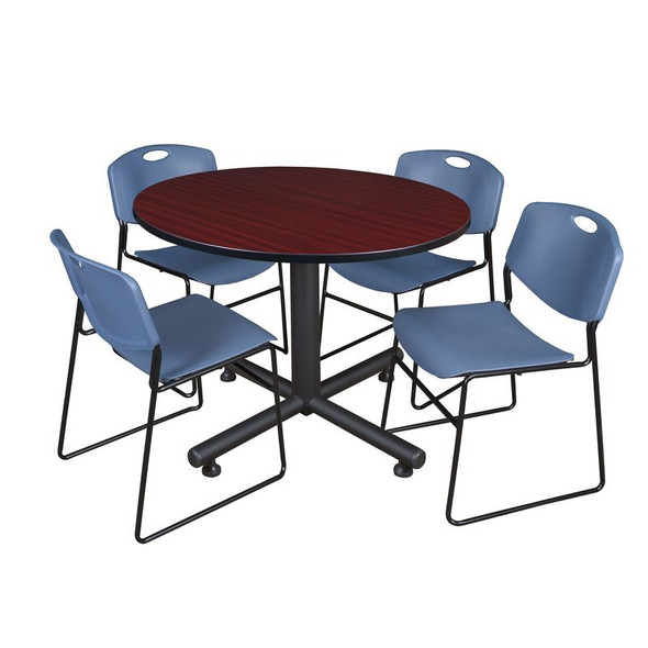 Kobe Kobe Round Table & Chair Set, Wood, Metal, Polypropylene Top TKB48RNDMH44BE