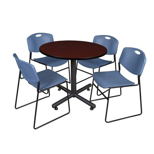 Kobe Kobe Round Table & Chair Set, Wood, Metal, Polypropylene Top TKB36RNDMH44BE