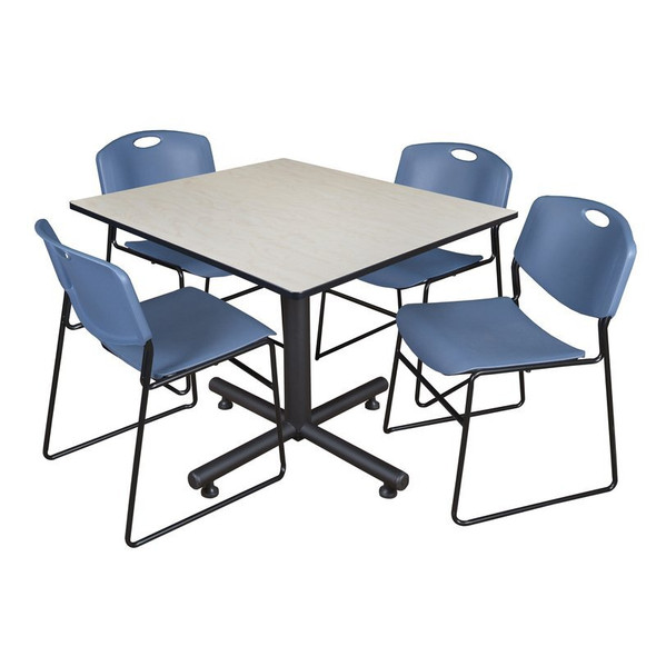 Kobe Kobe Square Table & Chair Set, Wood, Metal, Polypropylene Top TKB4848PL44BE