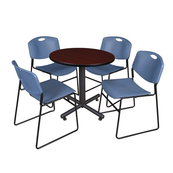 Kobe Kobe Round Table & Chair Set, Wood, Metal, Polypropylene Top TKB30RNDMH44BE
