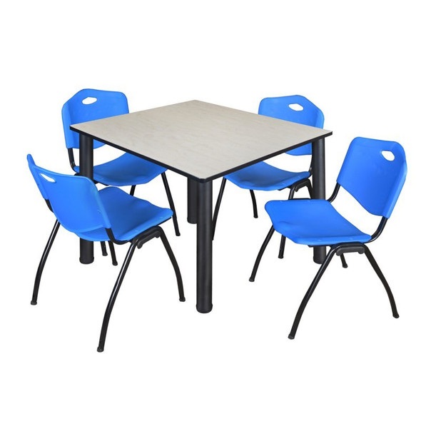 Kee Square Table & Chair Set, Wood, Metal, Plastic Top, Maple