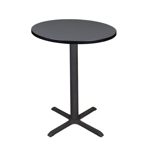 Cain Cain Cafe Tables, 30 W, 30 L, 42 H, Wood,Metal Top, Grey TCB30RNDGY