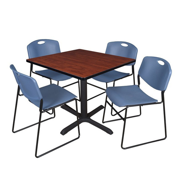 Cain Cain Square Table & Chair Set, Wood, Metal, Polypropylene Top TB3636CH44BE
