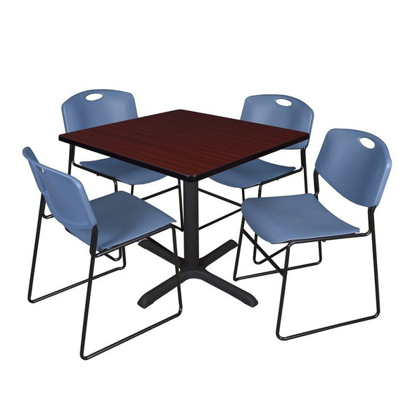 Cain Cain Square Table & Chair Set, Wood, Metal, Polypropylene Top TB4242MH44BE