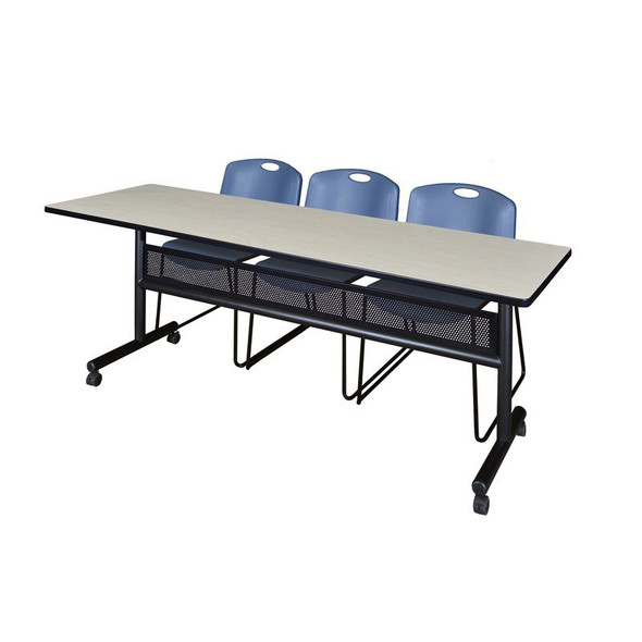 Kobe Rectangle FlipTop Table, 84" W, 29" H, Laminate Top, Maple MKFTM8424PL44BE