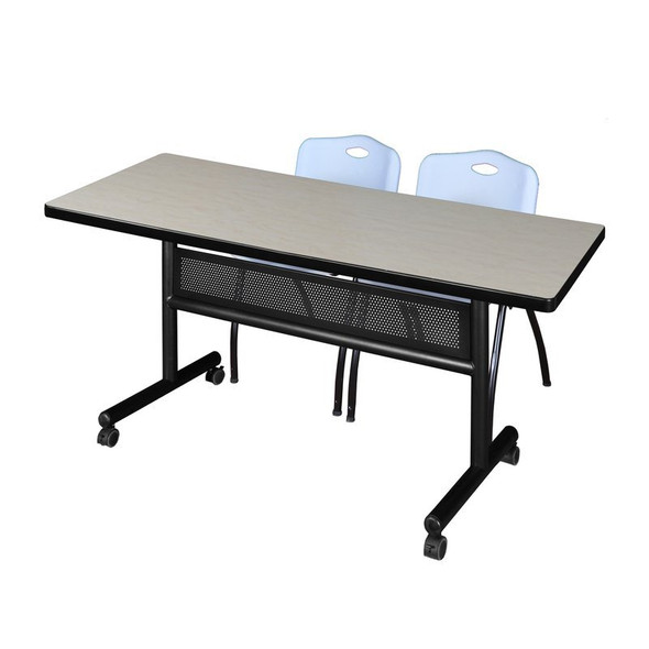 Kobe Rectangle FlipTop Table, 60" W, 29" H, Laminate Top, Maple MKFTM6030PL47GY