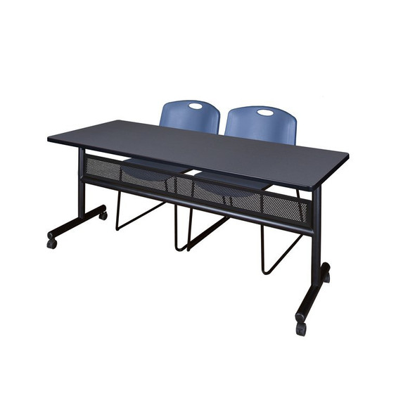Kobe Rectangle FlipTop Table, 72" W, 29" H, Laminate Top, Gray MKFTM7224GY44BE