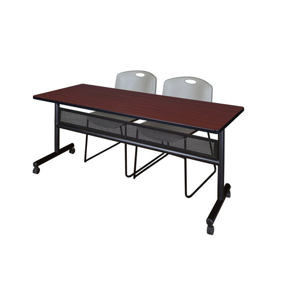 Rectangle FlipTop Table, 72" W, 29" H, Laminate Top, Mahogany