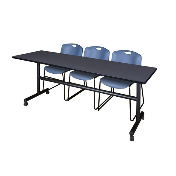 Kobe Rectangle FlipTop Table, 84" W, 29" H, Laminate Top, Gray MKFT8424GY44BE