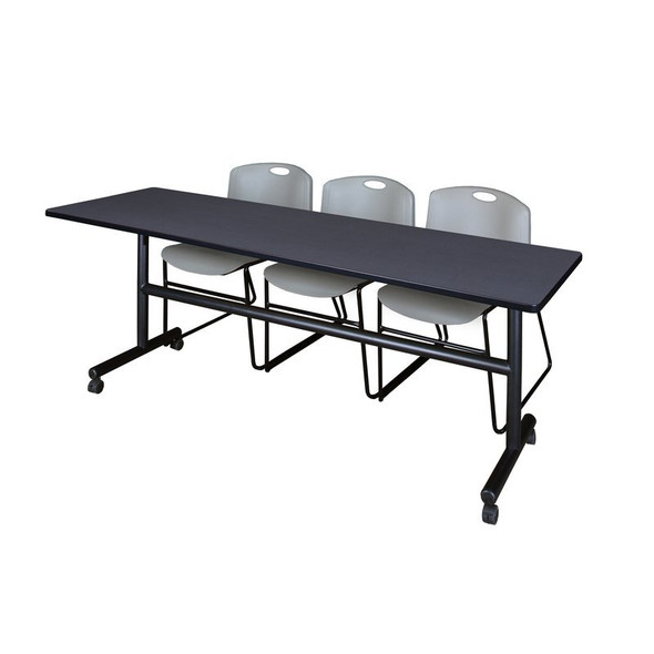 Kobe Rectangle FlipTop Table, 84" W, 29" H, Laminate Top, Gray MKFT8424GY44GY