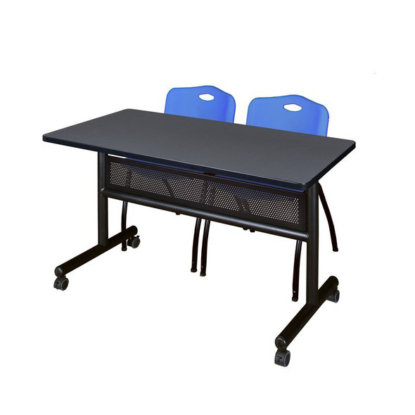 Kobe Rectangle FlipTop Table, 48" W, 29" H, Laminate Top, Gray MKFTM4824GY47BE